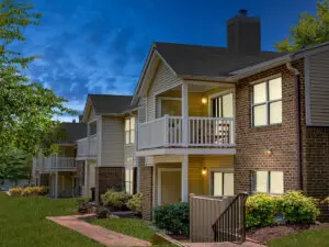 exterior night view of AIMCO managed property apartments