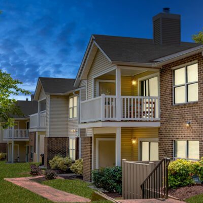 exterior night view of AIMCO managed property apartments